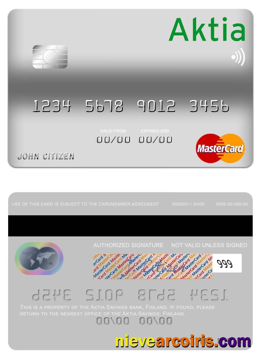 Finland Aktia Savings Bank mastercard